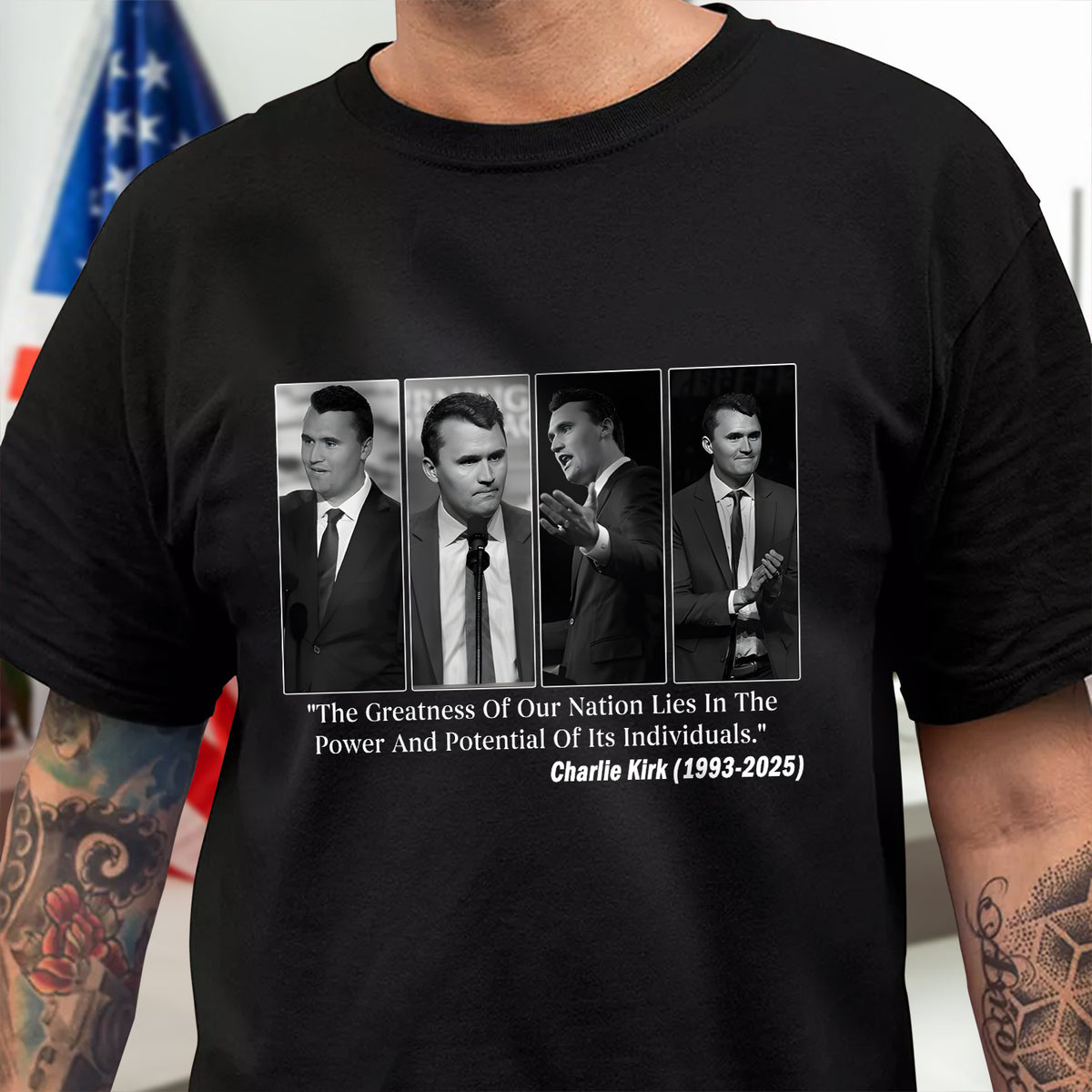 Charlie Kirk Conservative Patriot Memorial Dark Shirt LM32 65413
