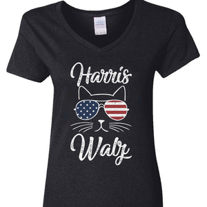 Harris Walz 2024, Kamala Harris Tim Waltz 2024, USA Flag Cat Dark Shirt HO82 65088