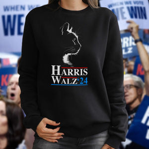 Harris Waltz 2024 Election Funny Cat Kamala Harris Dark Shirt HO82 65086