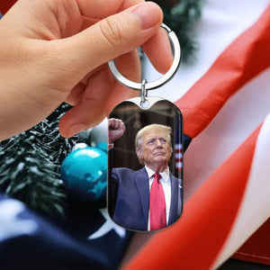 Custom Name President Donald Trump Photo Metal Keychain HA75 64146