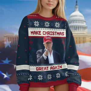 Personalized Make Christmas Great Again Trump All-Over-Print Ugly Sweater HO82 65160