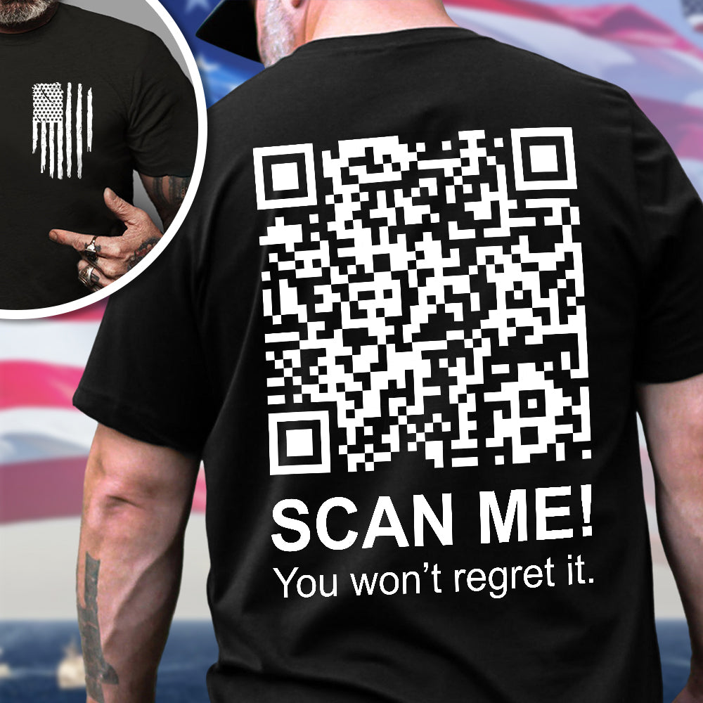 Funny QR Scan me President Trump 45 47 Dancing Front And Back Dark Shirt HA75 64186