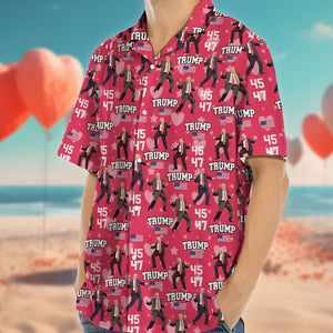 Trump 45 47 Dancing Trump Valentine's Day Gift Hawaii Shirt HA75 64254