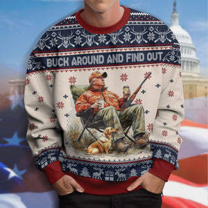 Custom Trump Deer Hunting, Duck Hunting Ugly Sweater HA75 64006