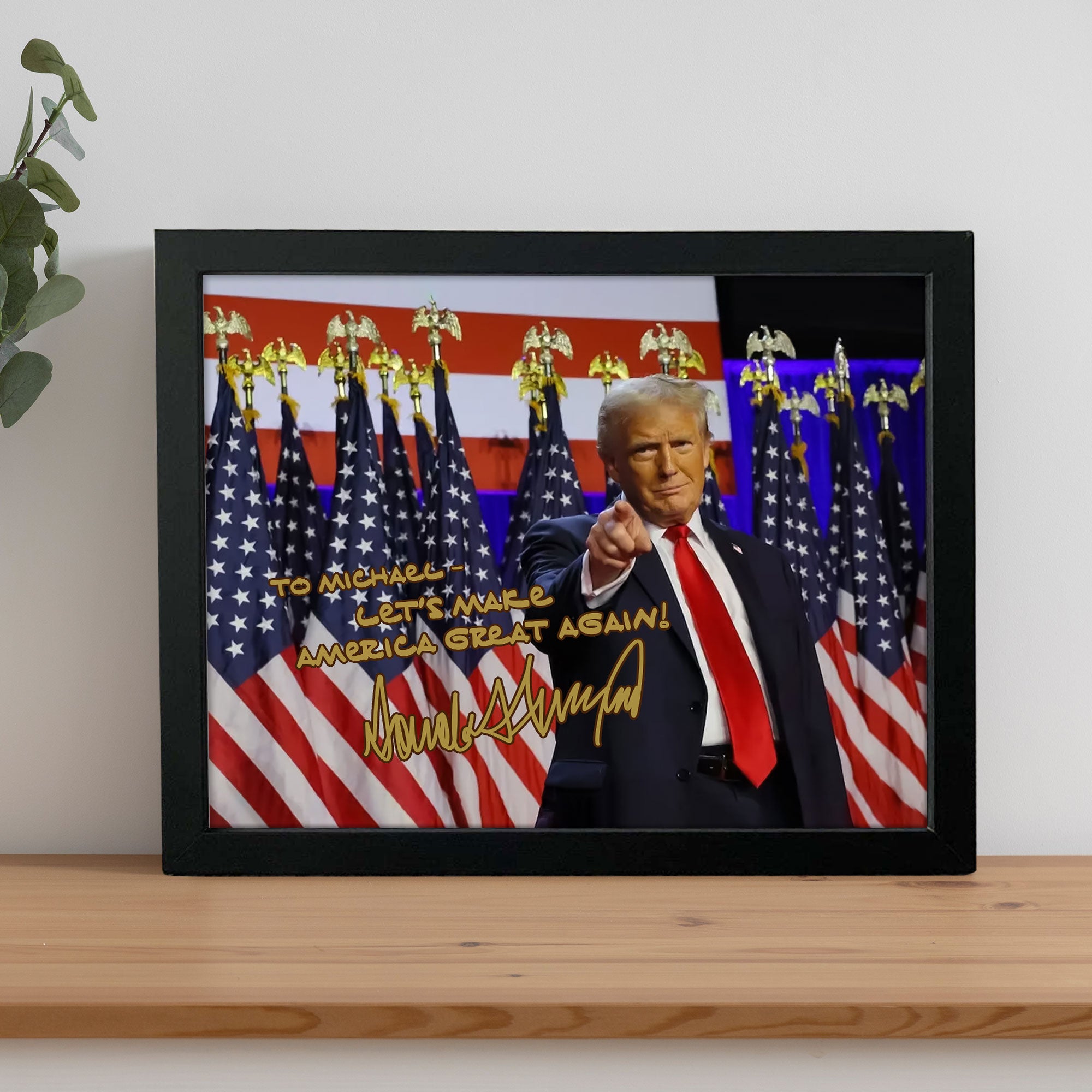 Custom Name Trump President 2024 Let’s Make America Great Again Picture Frame HO82 65374