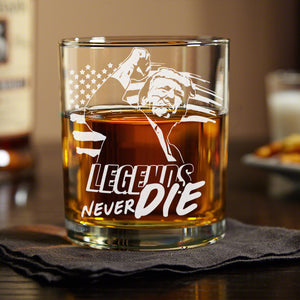 Trump Legends Never Die Engraved Whiskey Glass HO82 65406