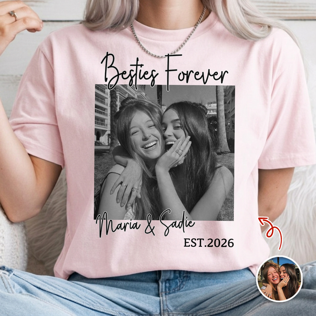 Custom Photo Bestie Forever Comfort Shirt - Personalized Best Friend Gift TH10 170495