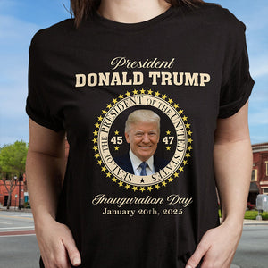 President Donald Trump Inauguration Day Black Dark Shirt HA75 64060