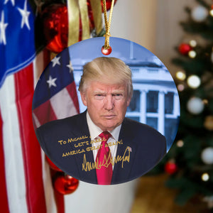 Personalized Gift President Donald Trump Autographed Donald Trump Homage Ceramic Ornament HA75 63719