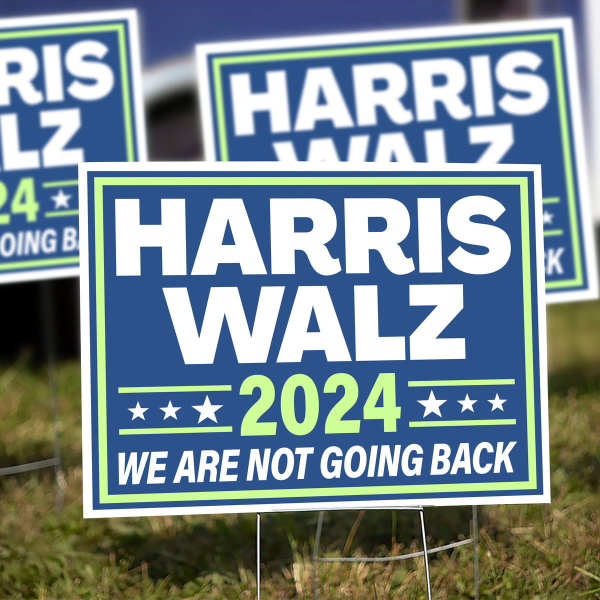 Harris Walz 2024 We Are Not Going Back Yard Sign HO82 63406