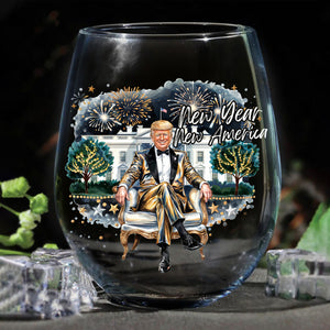 President Trump 2025 New Year New America Wine Glass HA75 67160