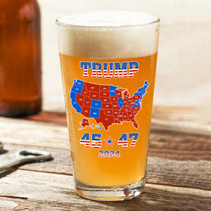 Trump 45 47 US Presidential Election 2024 Map Beer Glass N304 HA75 64108