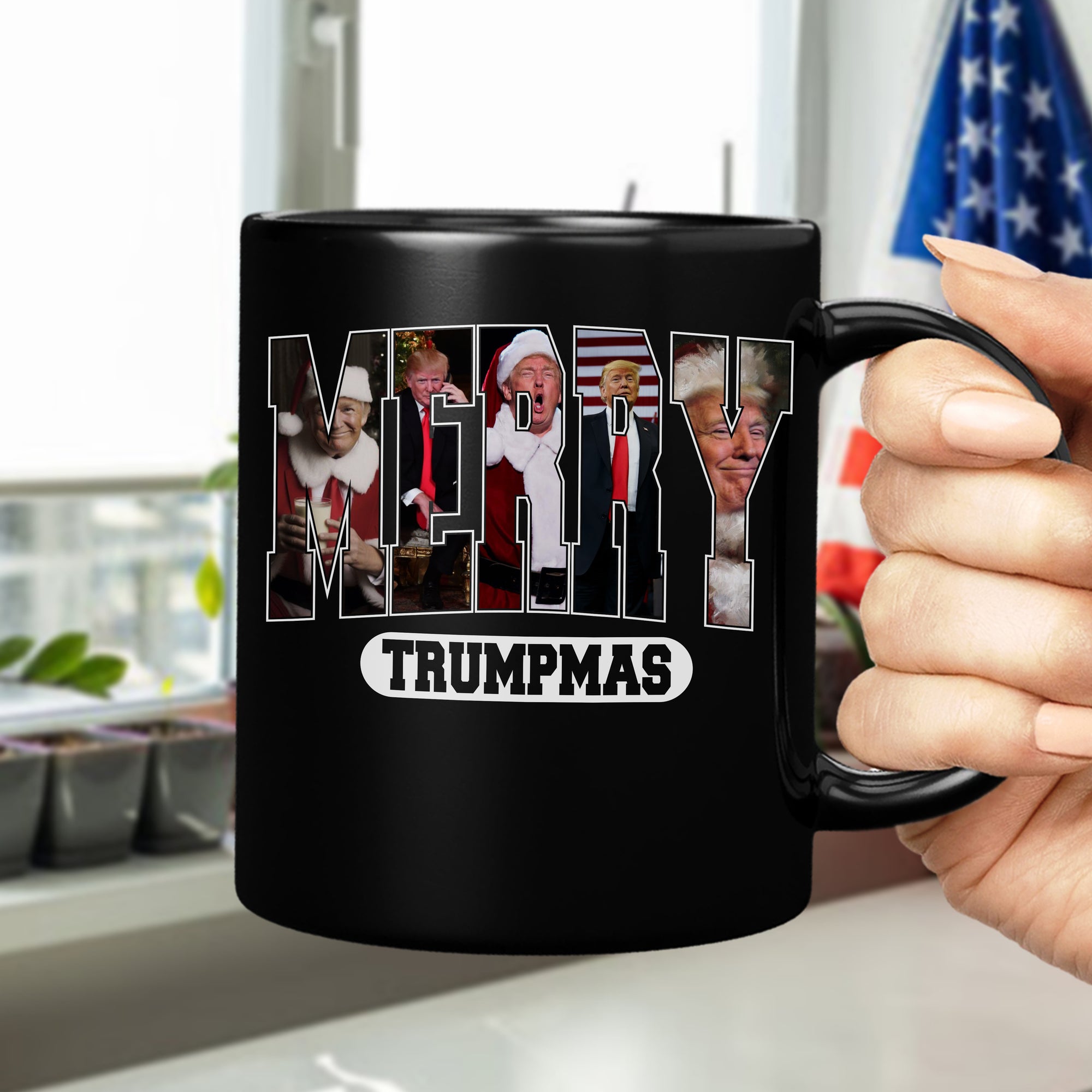 Merry Trumpmas Black Mug  Funny Christmas Gift For Trump Lovers HA75 67080