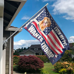 Custom Photo Even My Dogs Want Trump House Flag TH10 63295