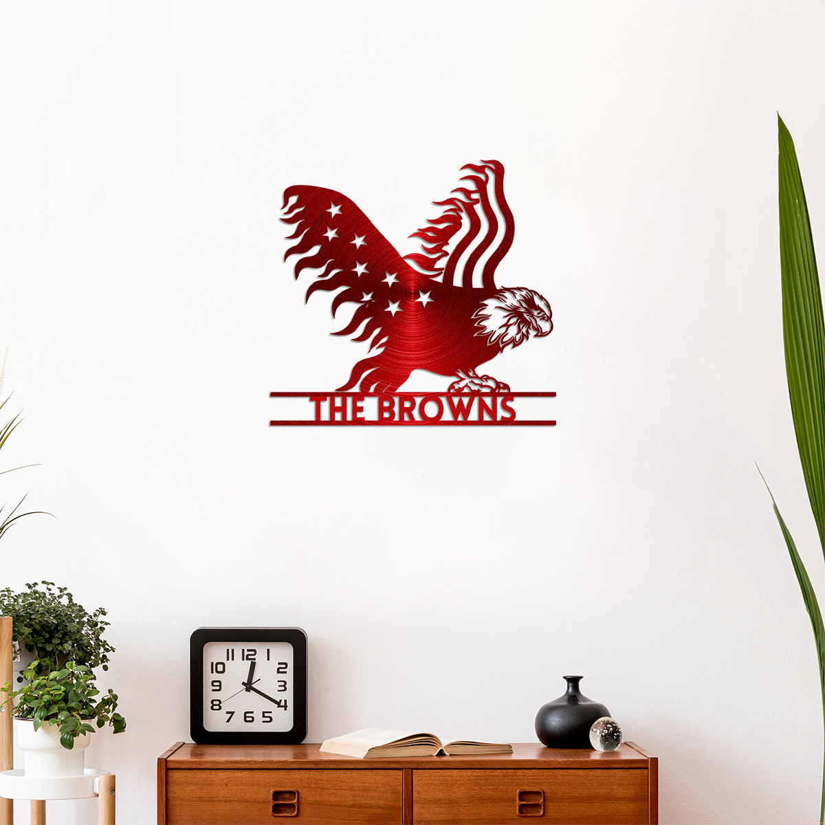 Custom Family Name Patriotic Eagle Metal House Metal Sign HO82 901146