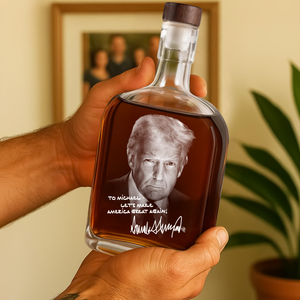 Personalized President Donald Trump Autographed Whiskey Bottle HA75 64404