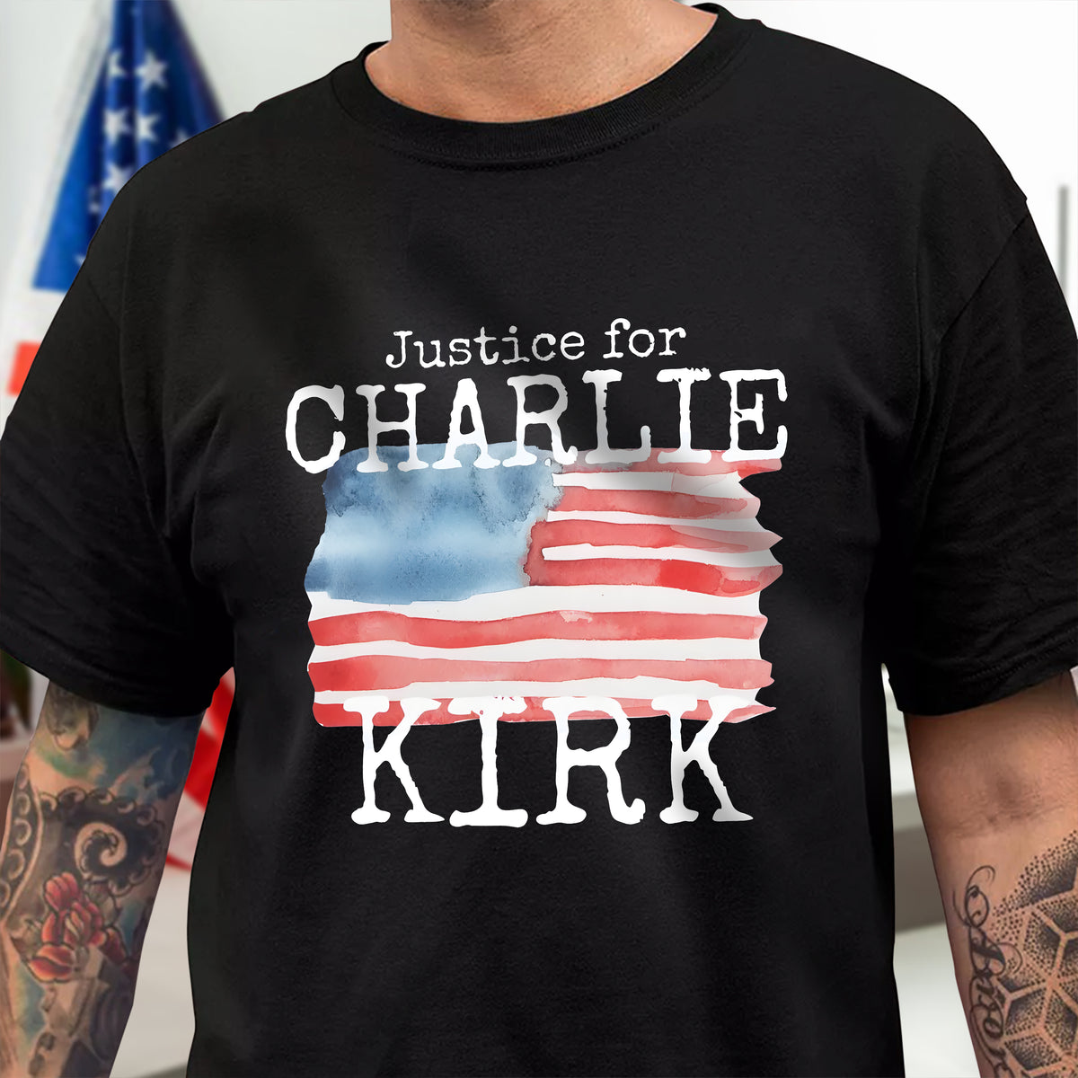 Justice For Charlie Kirk Conservative Political Dark Shirt LM32 65631
