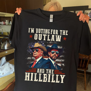 I'm Voting For The Outlaw And The Hillbilly Trump Vance Dark Shirt HA75 67008