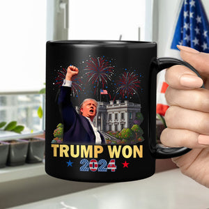 Trump Won Donald Trump US President 47th Black Mug HO82 65274