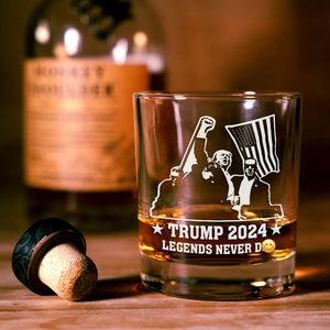 Trump 2024 For President Legends Never D** Rock Glass HO82 63244