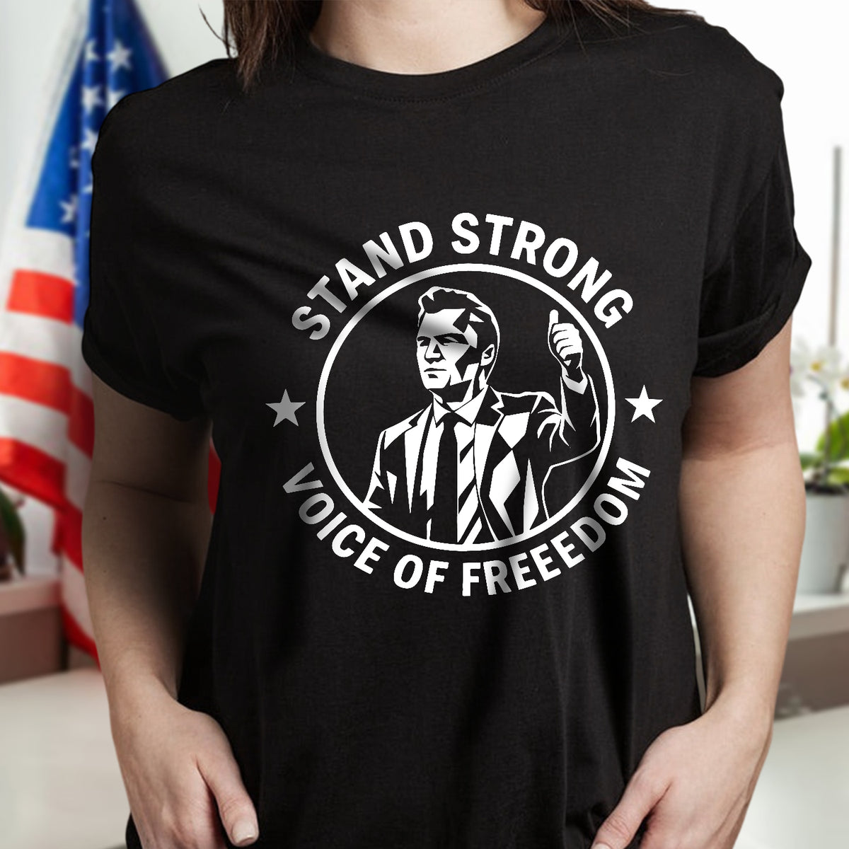 Stand Strong Charlie Kirk - Voice Of Freedom Memorial Dark Shirt LM32 65531