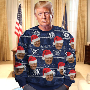 Hey, I'm Watching You US Election Funny Trump Ugly All-Over-Print Ugly Sweater HO82 65286