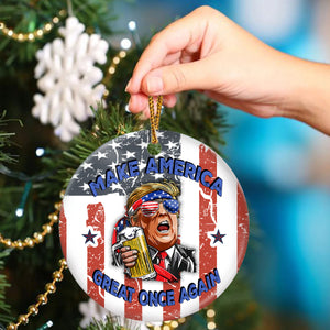 President Donald Trump Make America Great Once Again Ceramic Ornament HA75 63256