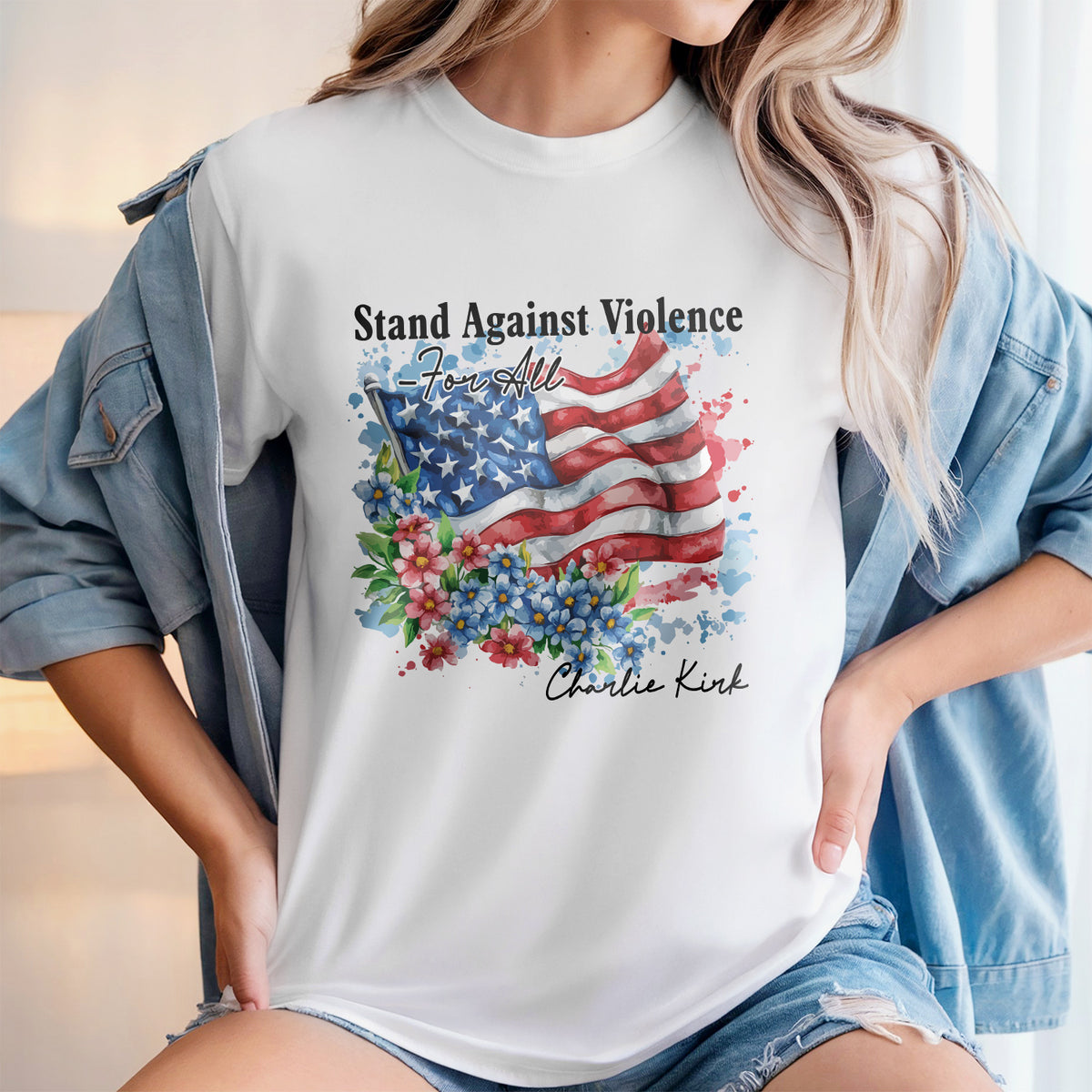Charlie Kirk - Stand Against Violence Famous Quote Bright Shirt LM32 65519