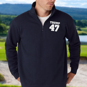 Trump 47 Embroidered Zip Sweater TH10 64625