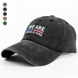 We Are Charlie Kirk Washed Denim Baseball Cap TH10 64489