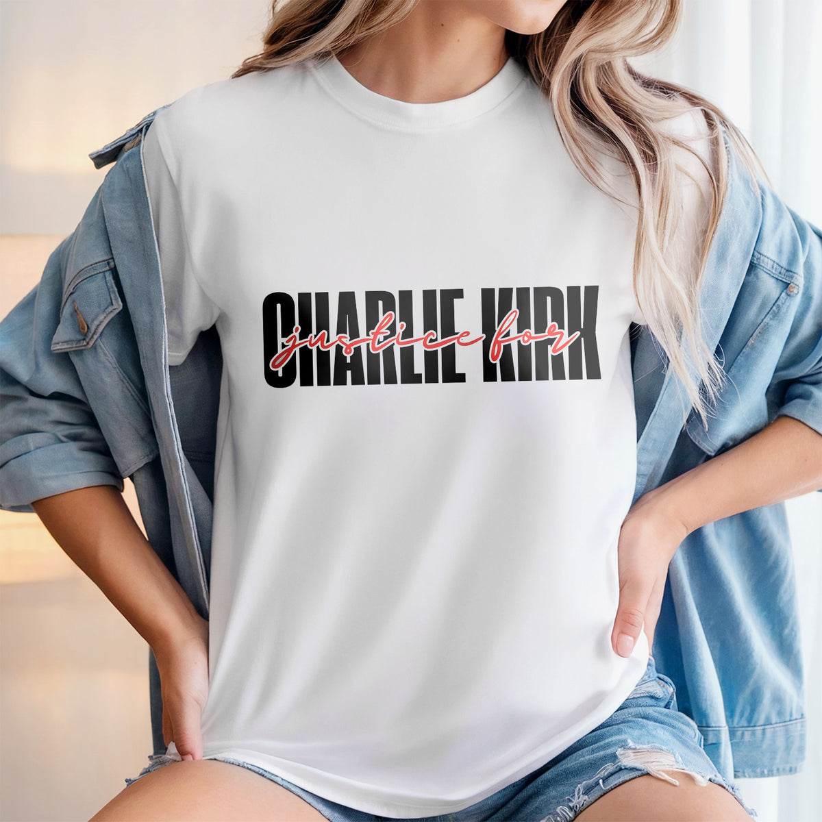 Justice For Charlie Kirk America Patriot Memorial Bright Shirt LM32 65601