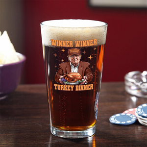 Trump Great Again Winner Turkey Dinner Beer Glass LM32 63915