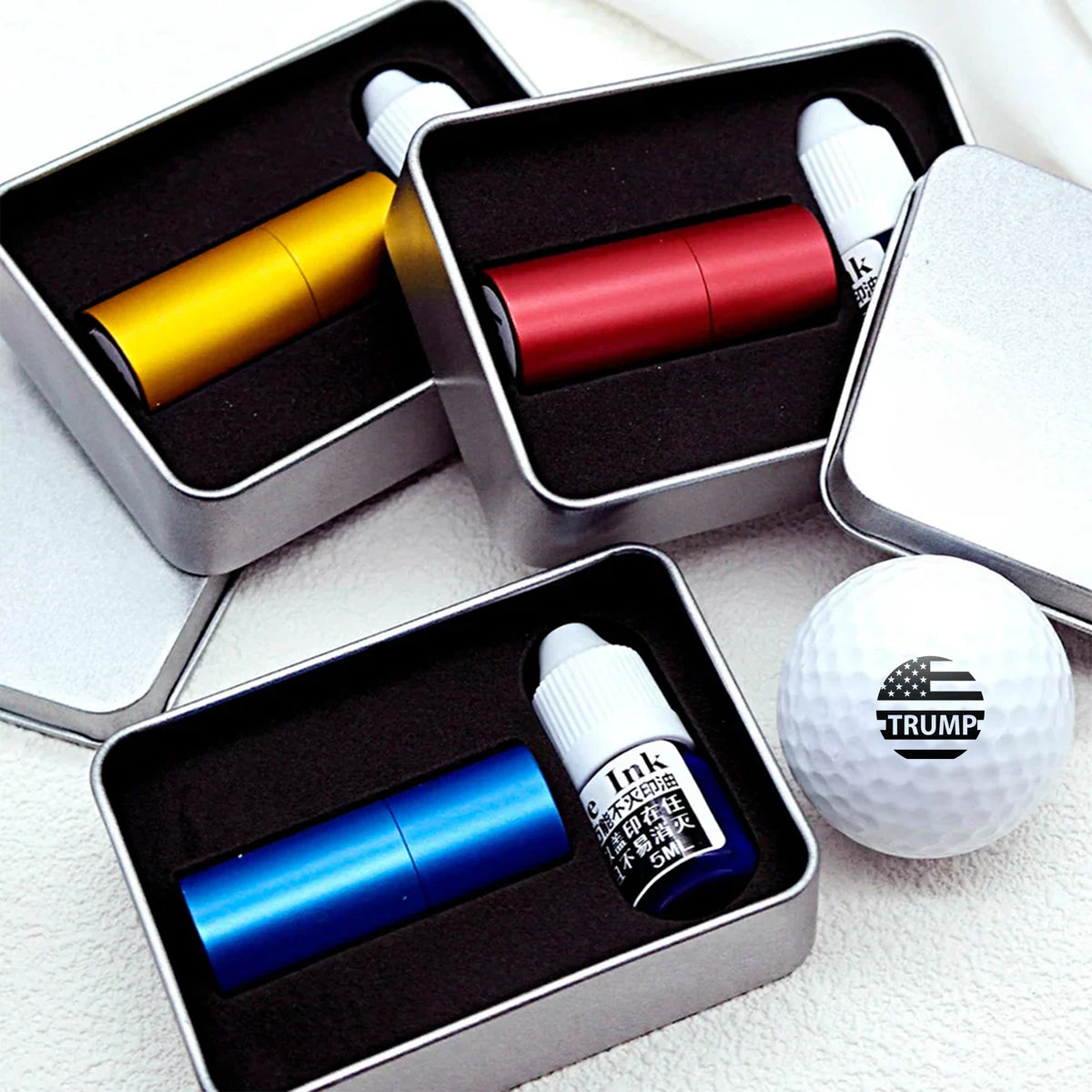 Trump 45 47 MAGA Golf Ball Stamp Box Gift for Golfer, Golf Ball Marker HA75 64622