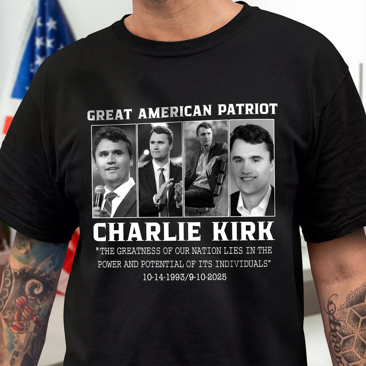 Prayers Up for Charlie Kirk Great America Patriot Memorial Dark Shirt HO82 65740