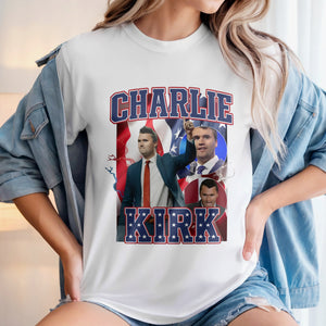 Patriotic Tribute to Charlie Kirk Memorial Bright Shirt LM32 65611