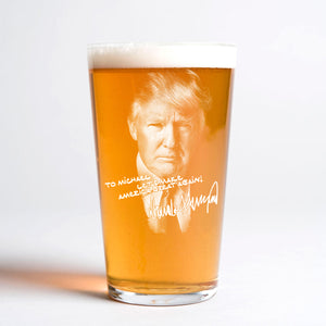 Custom Name President Donald Trump Print Beer Glass N304 62542 HO82