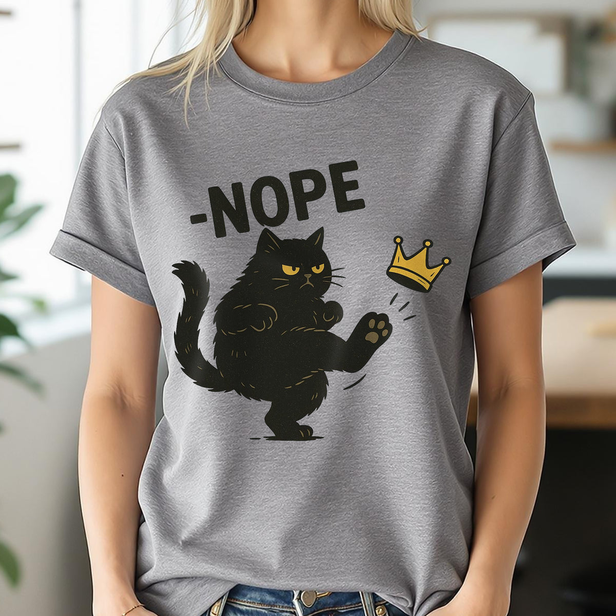 Nope King Since 1776 Black CAT Bright Shirt