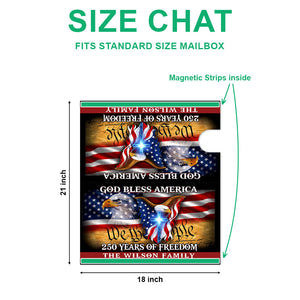 Custom Name God Bless America - 250 Years Of Freedom Patriotic Mailbox Cover HO82 901034