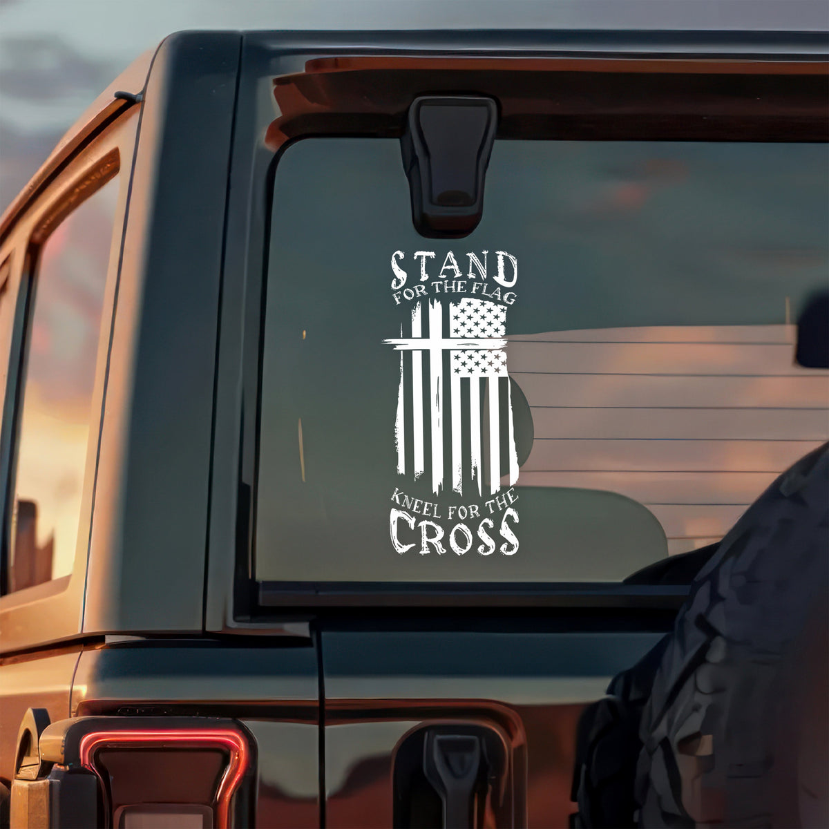 Stand for The Flag Kneel for The Cross Car Window Decal Sticker LM32 897351