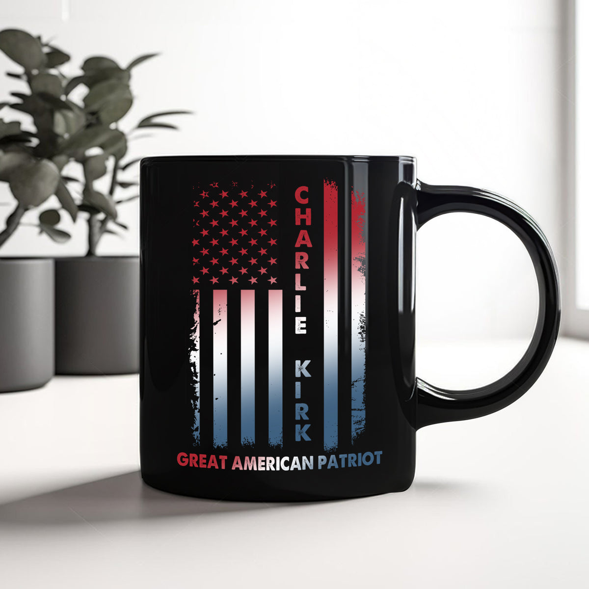 Pray For Charlie Kirk Great American Patriot Memorial Black Mug LM32 65487