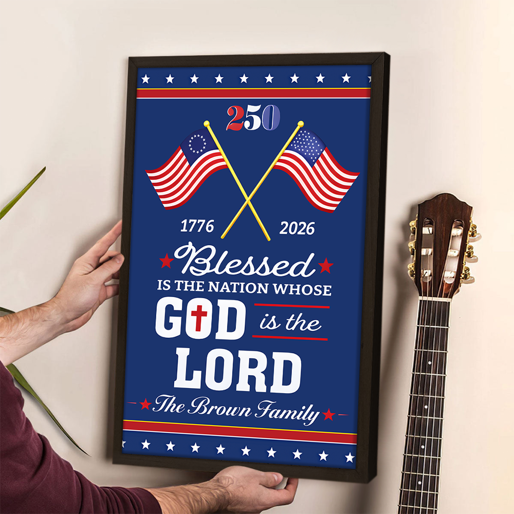 Personalized Patriotic 250 Years of Christian Canvas Poster HO82 901474