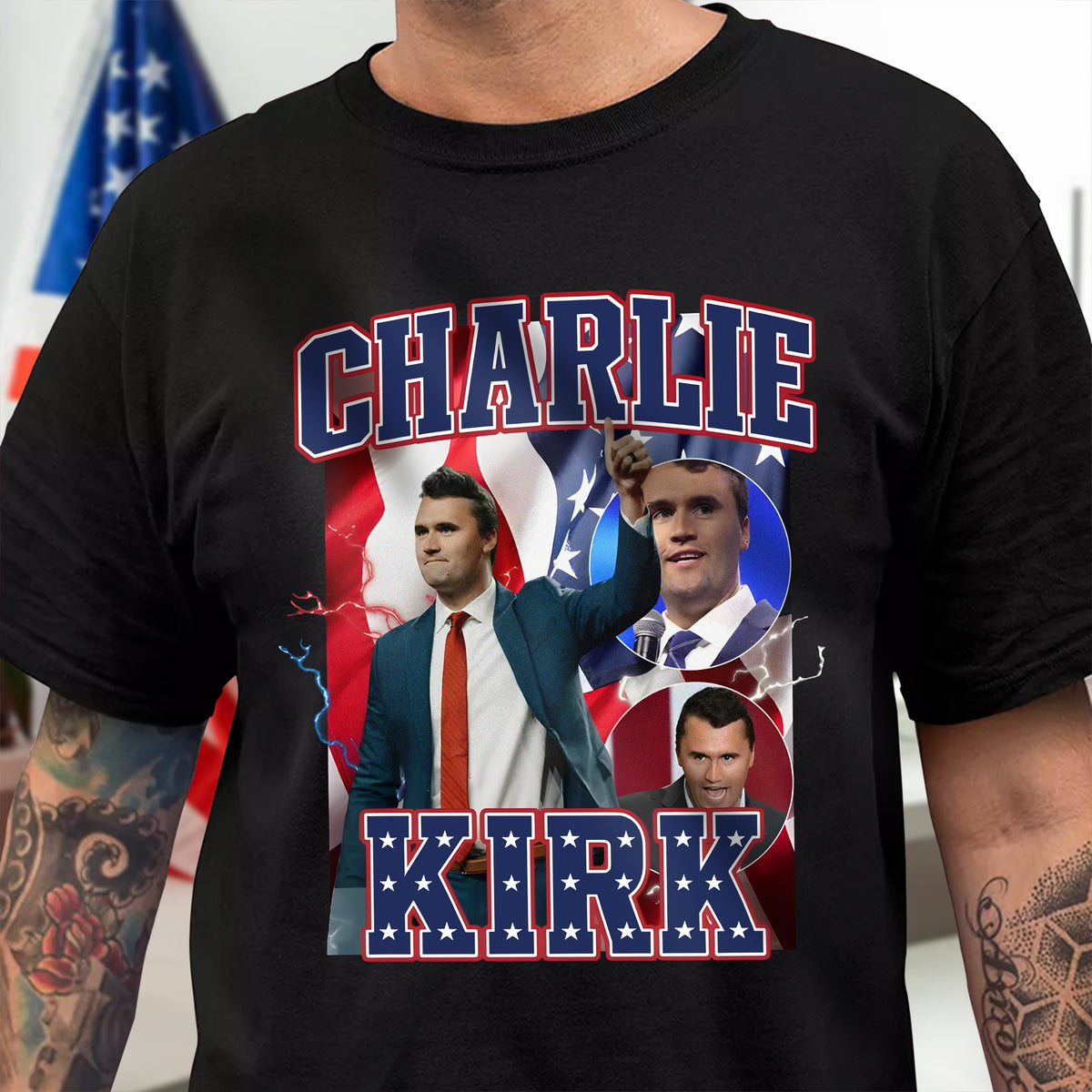 Patriotic Tribute to Charlie Kirk Memorial Dark Shirt LM32 65613