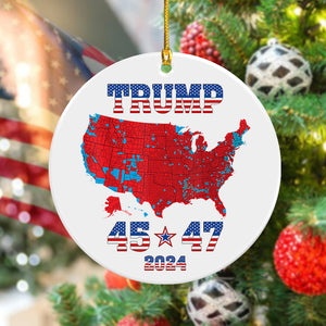 Trump 45 47 US Presidential Election 2024 Map Ornament Christmas Gifts N304 HA75 64112