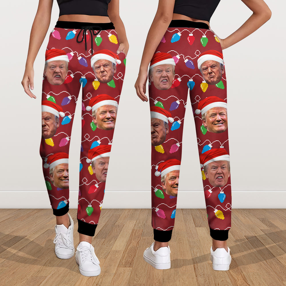 Custom Trump Photo With Colorful Christmas Lights Sweatpants TH10 64115