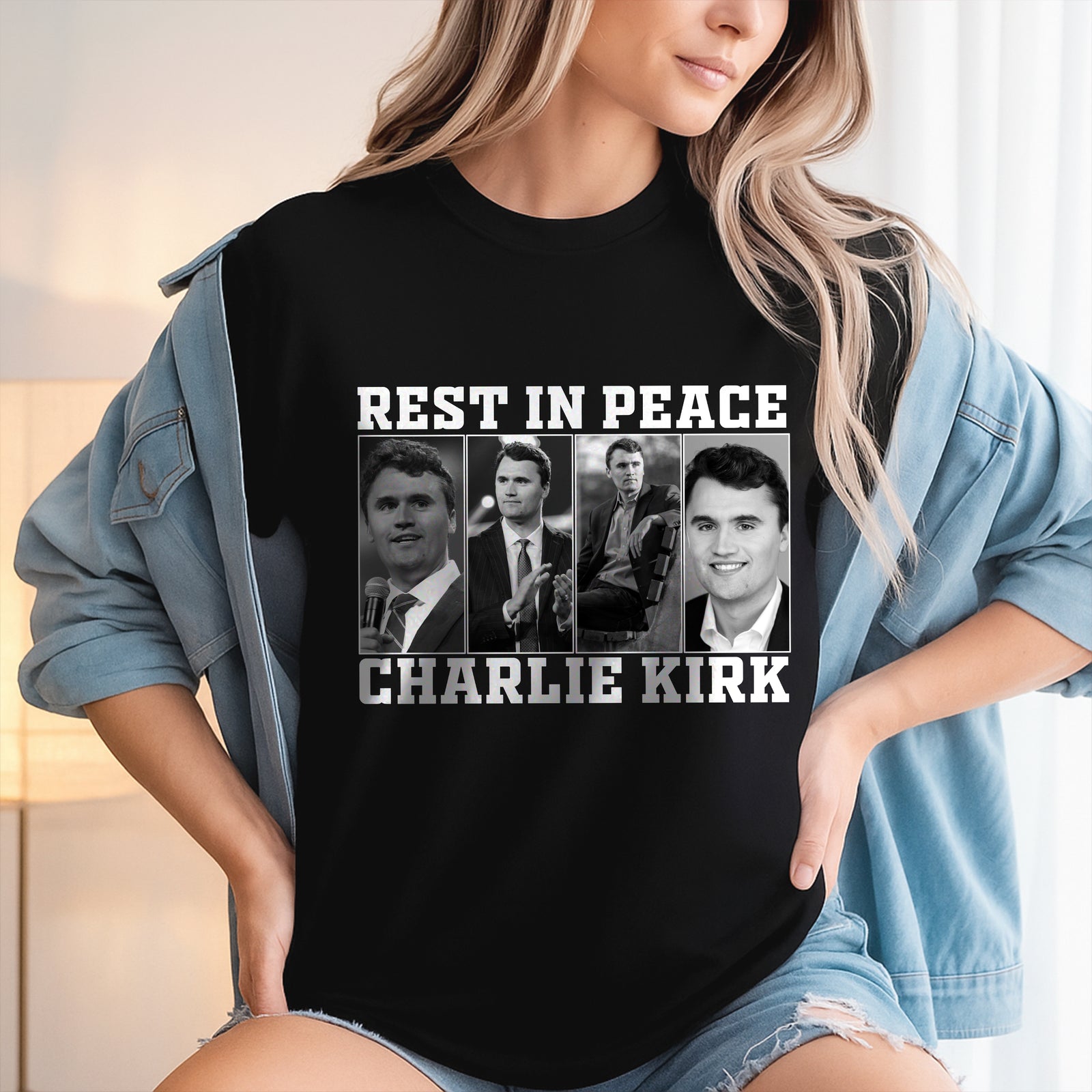 Rest In Peace For Charlie Kirk Memorial Dark Shirt HO82 65732