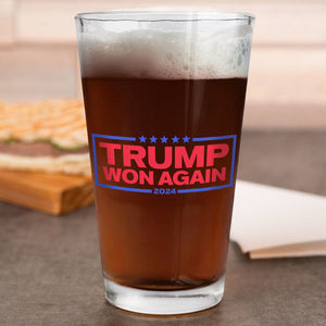 Donald Trump Won Again President 2024 Print Beer Glass HO82 65200