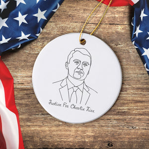 Justice For Charlie Kirk Ideas Are Bulletproof Ceramic Ornament LM32 65609