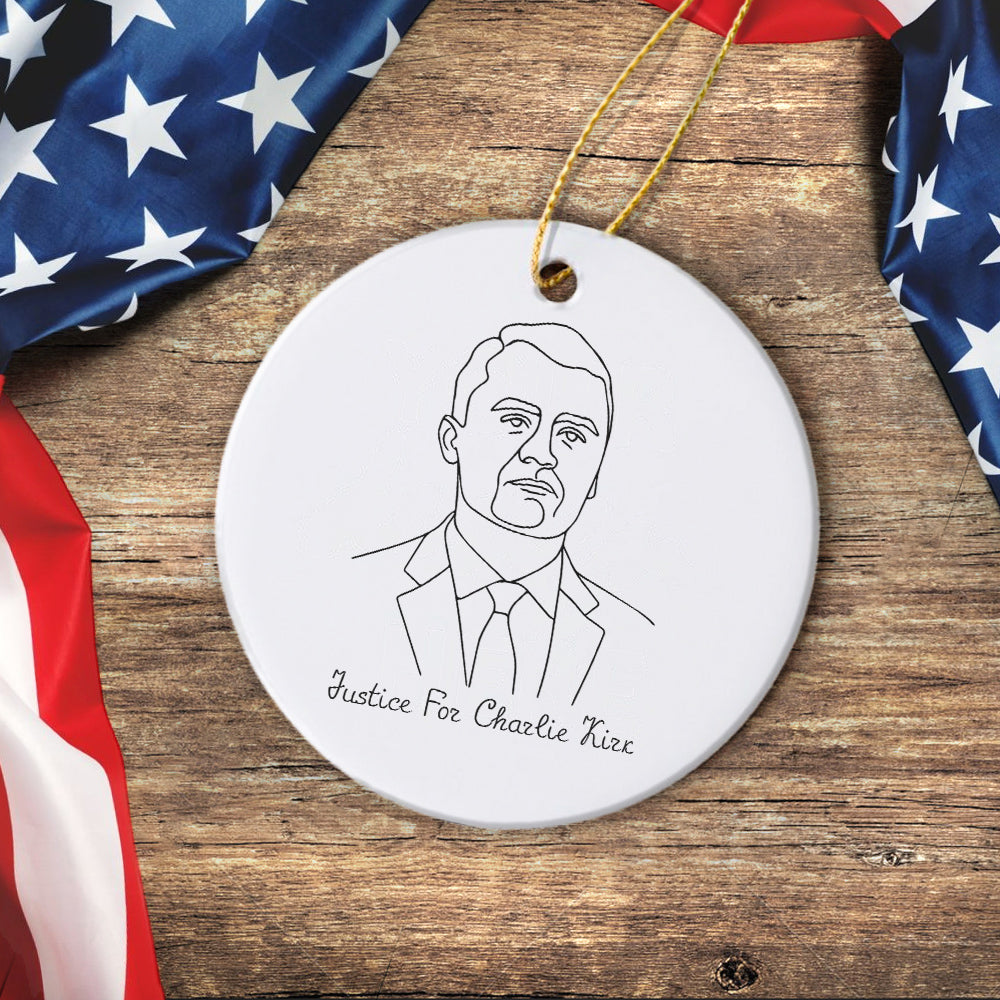 Justice For Charlie Kirk Ideas Are Bulletproof Ceramic Ornament LM32 65609