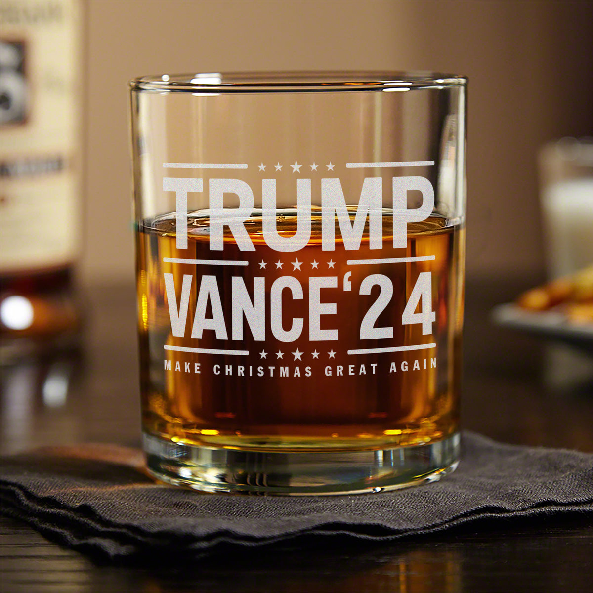 Trump Vance 2024 Make Christmas Great Again Engraved Whiskey Glass LM32 63897