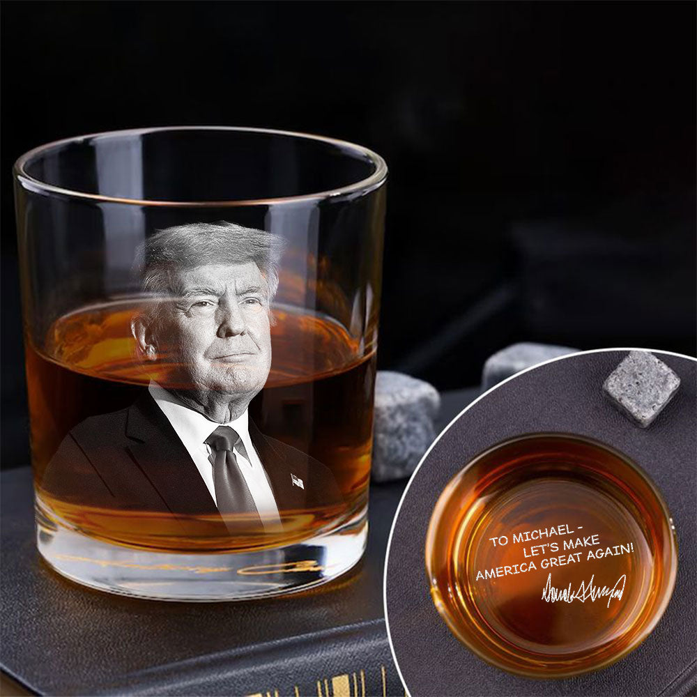 Let's Make America Great Again Trump Print Rock Glass HO82 62554